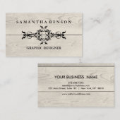 Carte De Visite Rustique Pays en bois Texture Graphique Voiture d' (Devant / Derrière)