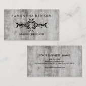 Carte De Visite Rustique Pays en bois Texture Graphique Voiture d' (Devant / Derrière)