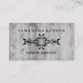 Carte De Visite Rustique Pays en bois Texture Graphique Voiture d' (Devant)