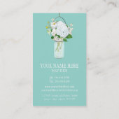 Carte De Visite Rustique Pays Mason Fleurs Jar Blanches Hydrangeas (Dos)