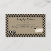 Carte De Visite Rustique primitif Bois à Salles Rouge Willow Tree  (Dos)