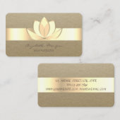 Carte De Visite Rustique Professionnel, Bande Kraft, Lotus (Devant / Derrière)