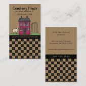 Carte De Visite Rustique Rouge Primitive Salerie Maison Pays Affai (Devant / Derrière)