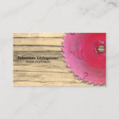 Carte De Visite Rustique rousse circulaire scie profession de trav (Devant)