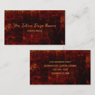 Carte De Visite Rustique Vintage Burnt Orange Noir Designer