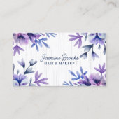 Carte De Visite Rustique violet et bleu floral (Devant)