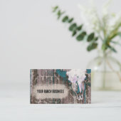 Carte De Visite Rustique Western Dark Turquoise Texture Brown Taur (Debout devant)