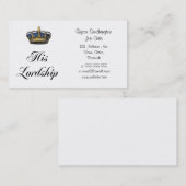 Carte De Visite Sa seigneurie (Devant / Derrière)