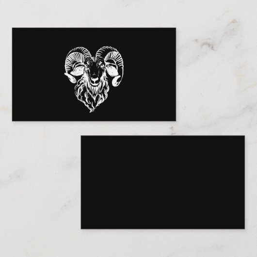 Carte De Visite Sabbatique Baphomet Chèvre mal Satané (Devant / Derrière)