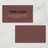 Carte De Visite Sable Brown | Logo simple de l'entreprise (Devant / Derrière)