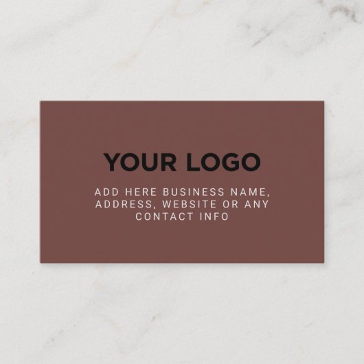 Carte De Visite Sable Brown | Logo simple de l'entreprise (Devant)