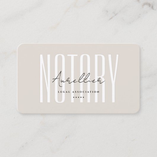 Carte De Visite Sable Élégant De Notaire Mobile Moderne Minimal (Devant)