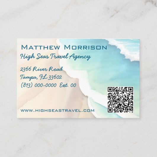 Carte De Visite Sable et Surf avec code QR (Dos)