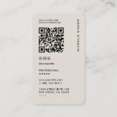 Carte De Visite Sable QR professionnel simple et moderne (Dos)