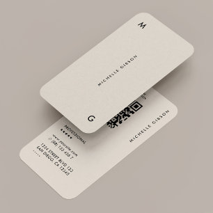 Carte De Visite Sable QR professionnel simple et moderne