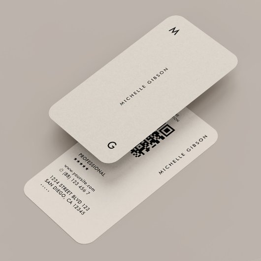 Carte De Visite Sable QR professionnel simple et moderne