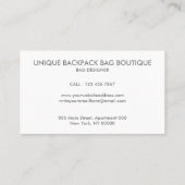 Carte De Visite Sac à dos scolaire blanc (Dos)