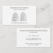 Carte De Visite Sac à dos scolaire blanc (Devant / Derrière)
