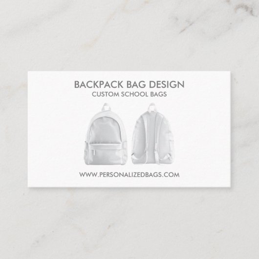 Carte De Visite Sac à dos scolaire blanc (Devant)