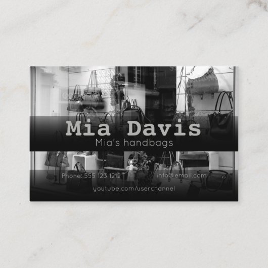 Carte de visite sac à main (Dos)