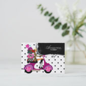 Carte De Visite Sac À Main Scooter Fille Mode Points (Debout devant)