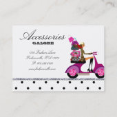 Carte De Visite Sac À Main Scooter Fille Mode Points (Dos)