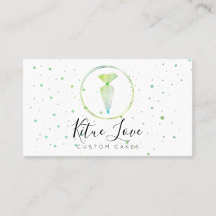 Carte De Visite Sac à pâtisserie vert Pâtissier Pâtisserie Chef