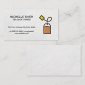 Carte De Visite Sac à thé | Texture blanche (Devant / Derrière)