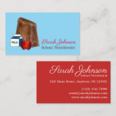 Carte De Visite Sac Brown École Déjeuner Lady Enseignante nutritio (Devant / Derrière)