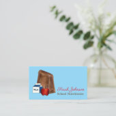 Carte De Visite Sac Brown École Déjeuner Lady Enseignante nutritio (Debout devant)