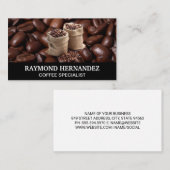 Carte De Visite Sac de grains de café (Devant / Derrière)