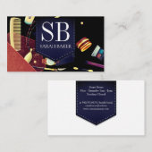 Carte De Visite Sac de maquillage | Monogramme (Devant / Derrière)