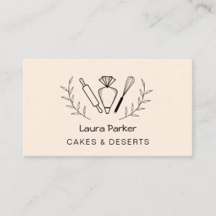 Carte De Visite Sac de tuyauterie Whisk Baking Cupcake Pâtisserie 