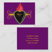 Carte de visite sacré de coutume de coeur et de (Devant / Derrière)