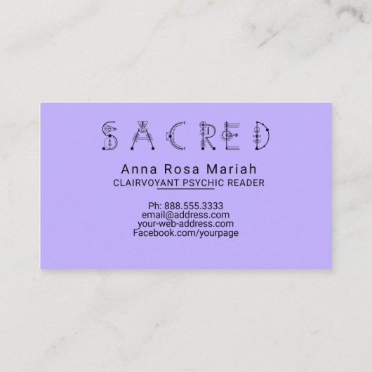 Carte De Visite *~* SACRÉ Pastel String Lumières Psychique Reiki (Dos)