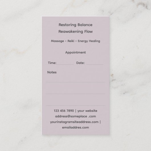 Carte De Visite Sacred Axis | Third Eye Design (Dos)