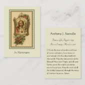 Carte De Visite Sacred Heart In Memoriam - Catholique Prière funér (Devant / Derrière)