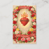 Carte De Visite Sacred Heart of Jesus Valentines Prayer Roses (Devant)