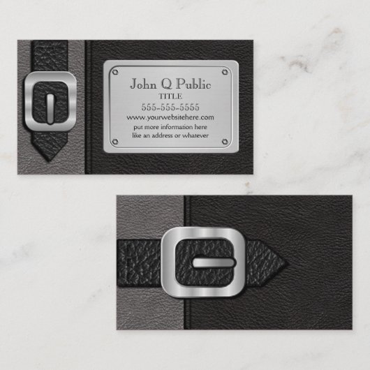 Carte De Visite Saddlebag noir et gris (Devant / Derrière)