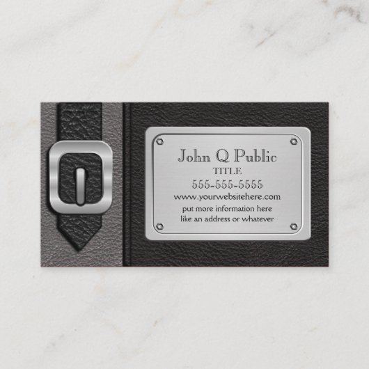 Carte De Visite Saddlebag noir et gris (Devant)