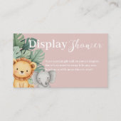 Carte De Visite Safari Animal Baby shower Display douche (Devant)