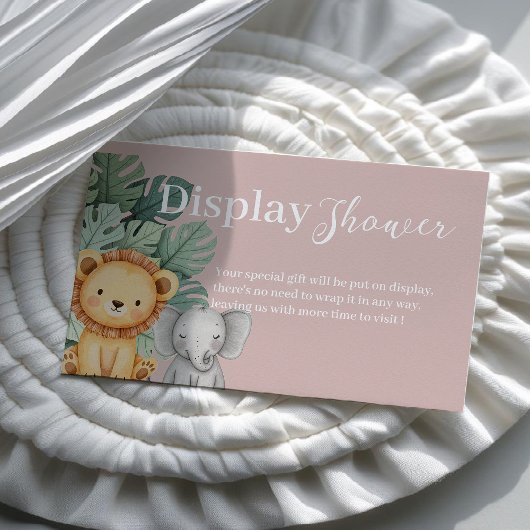 Carte De Visite Safari Animal Baby shower Display douche