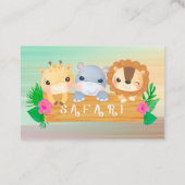 Carte De Visite Safari de bois Animaux Repas de couches (Dos)