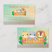 Carte De Visite Safari de bois Animaux Repas de couches (Devant / Derrière)