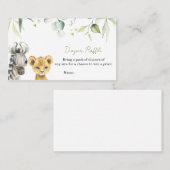 Carte De Visite Safari Jungle Baby shower Déchets Raffle (Devant / Derrière)