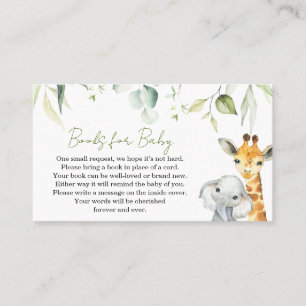 Carte De Visite Safari Jungle Baby shower Livres pour bébé