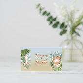 Carte De Visite Safari Jungle Tropical Diaper Raffle Douche Jeu (Debout devant)