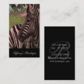 Carte De Visite safari sauvage zèbre animal (Devant / Derrière)