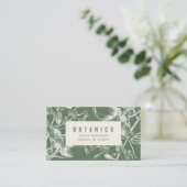 Carte De Visite Sage botanique moderne Vert Floral Simple (Debout devant)