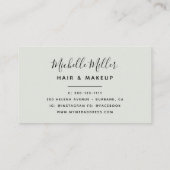 Carte De Visite Sage botanique moderne vert Script maquillage de c (Dos)